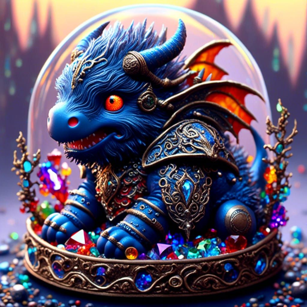 Cute Baby Dragon in Jewelry Box