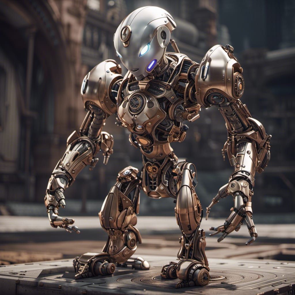 Steampunk Robotic MewTwo in 8K Resolution