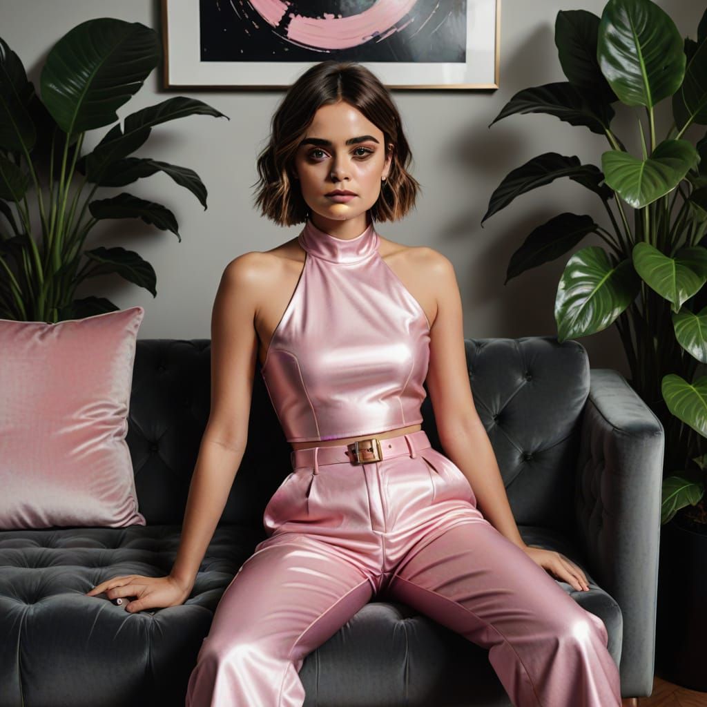 Woman on Sofa in Gerhard Richter Style