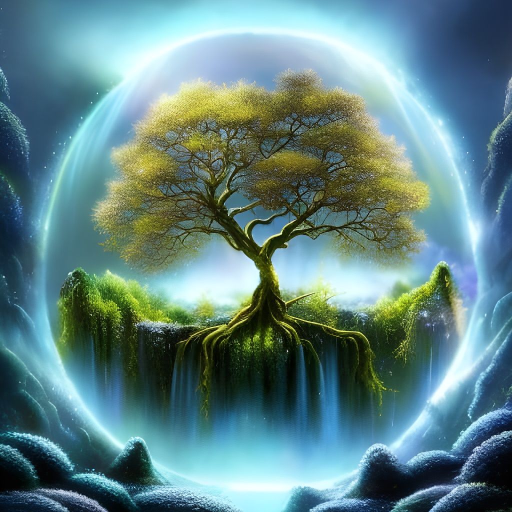 Luminescent Tree in Fantasy Art Style