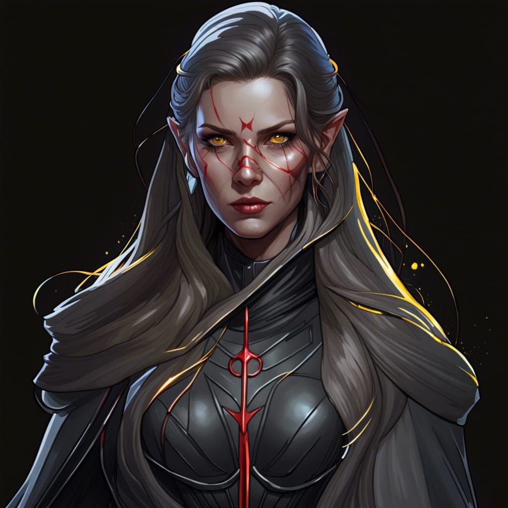 Stunning Female Sith Portrait in Digital Art Style