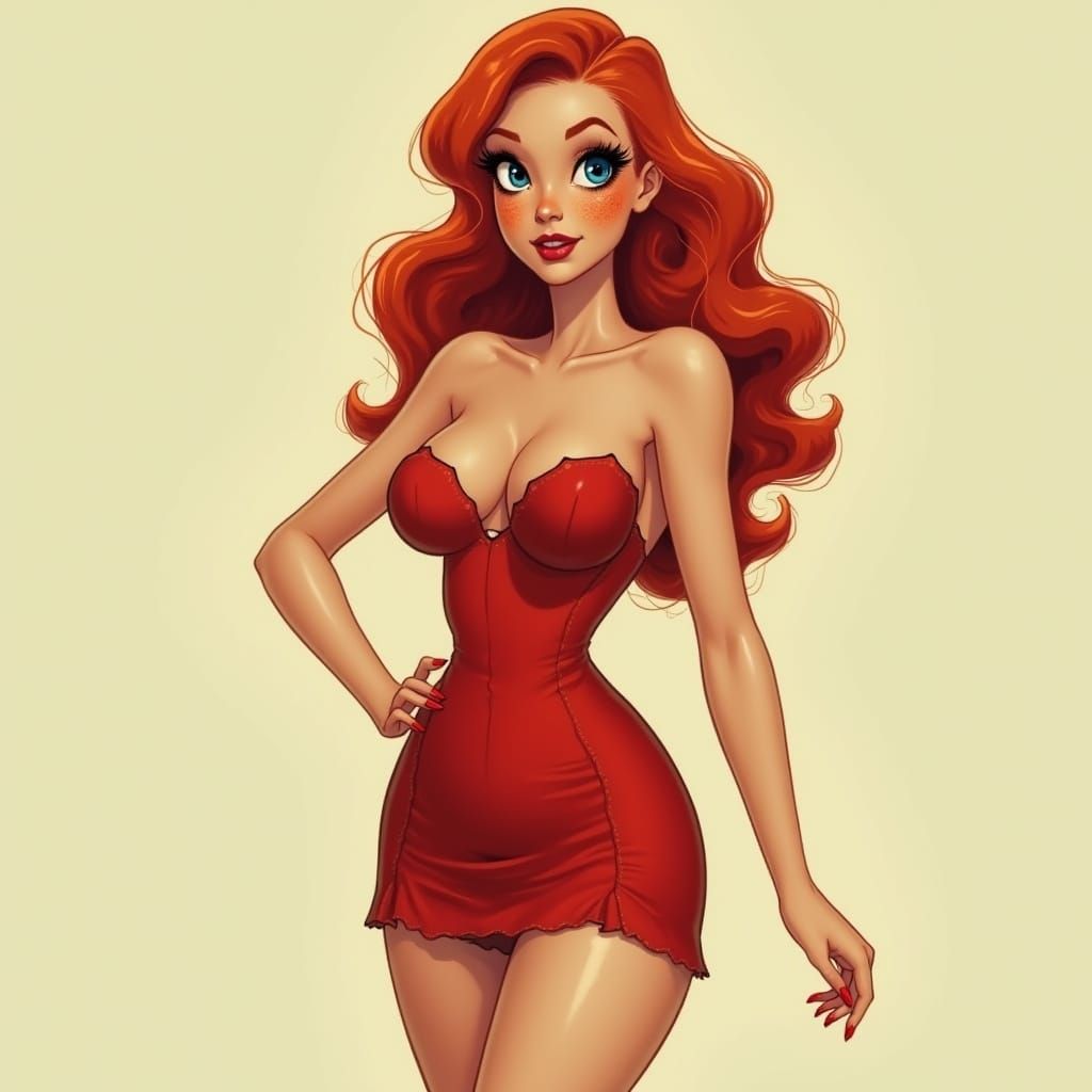 Redheaded Woman in Art Nouveau Style