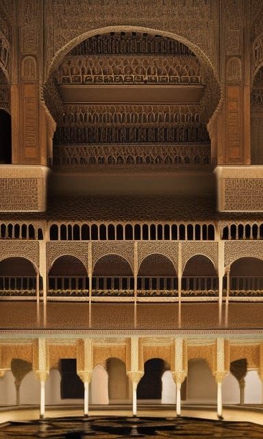 Court of the Myrtles: Alhambra Palace Digital Painting