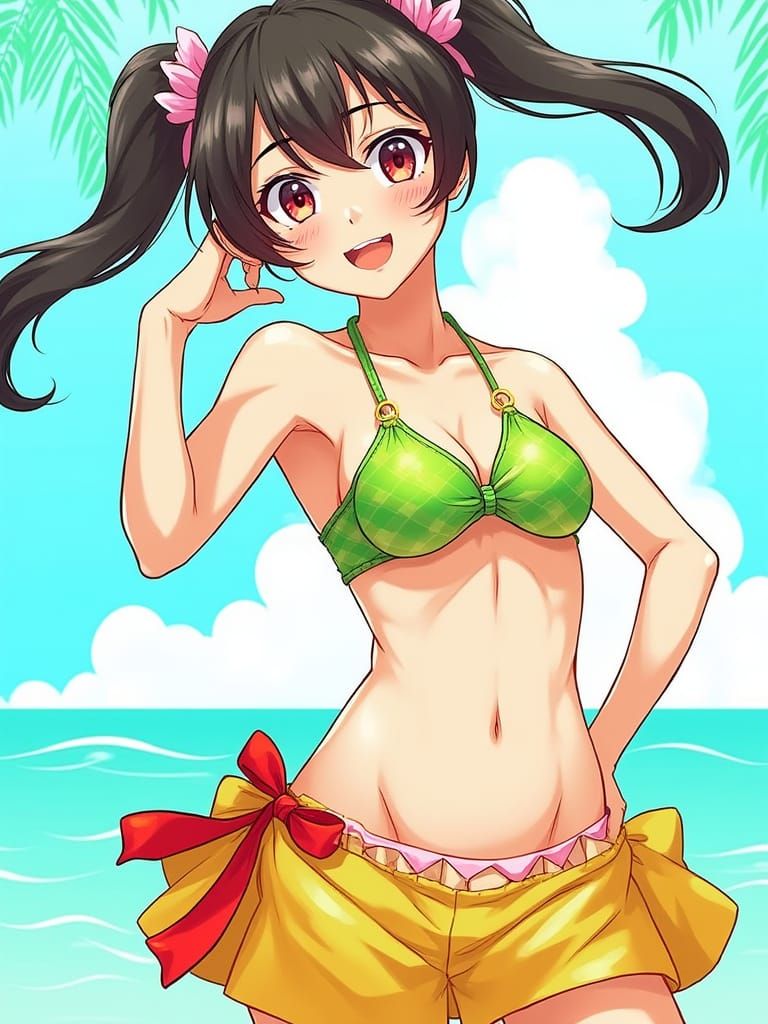 Sunset Beach Stroll in Photorealistic Style