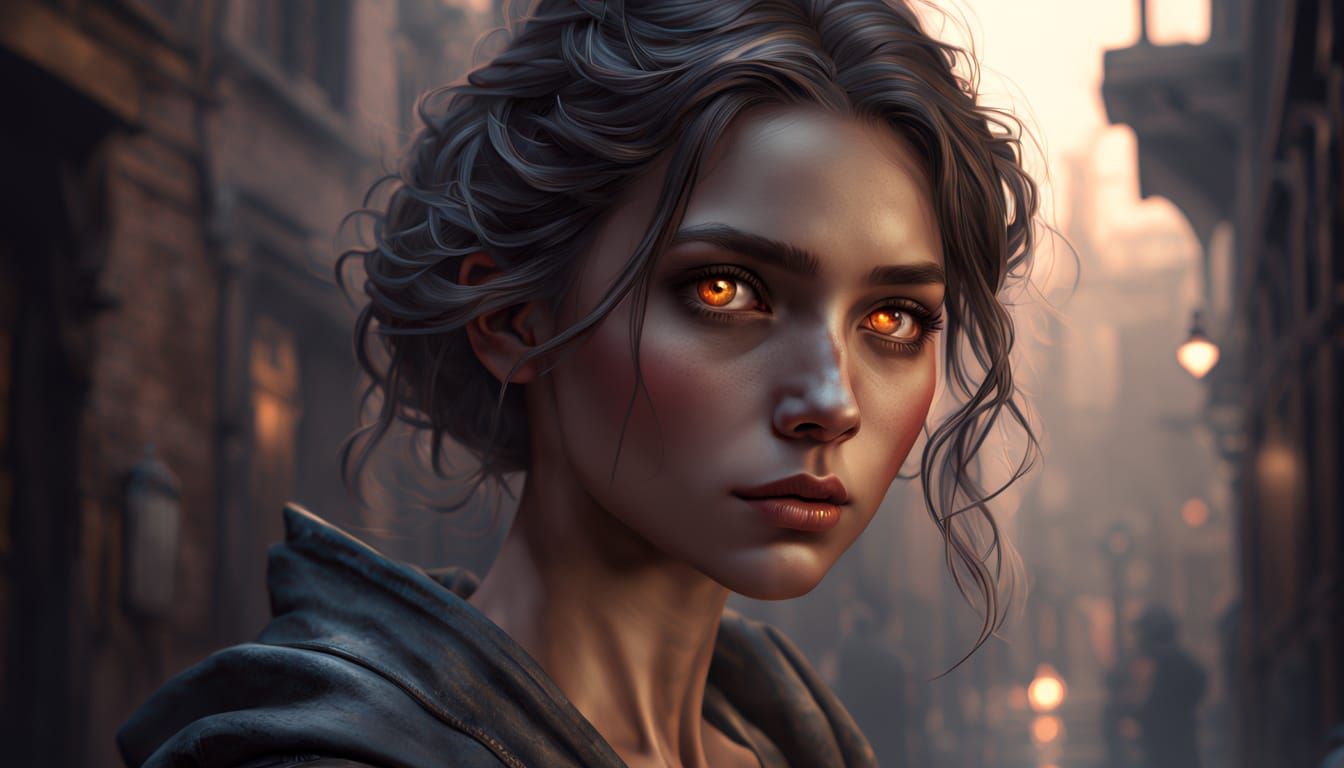 Shadowy Figure Portrait in Dark Alleyway