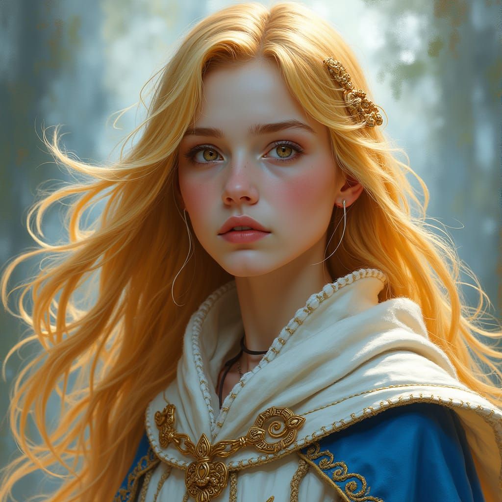 Ethereal Wizardess in Vibrant Cloak