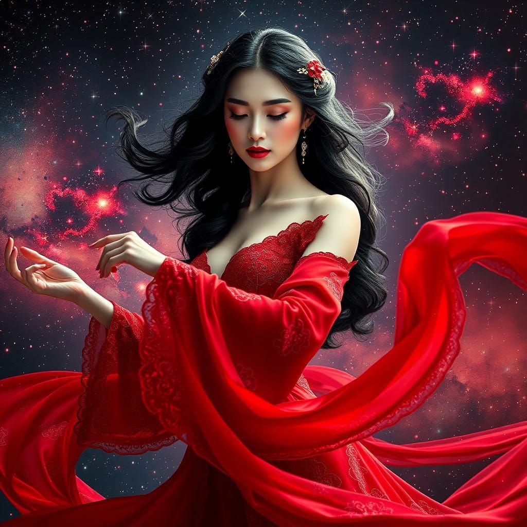 Celestial Goddess Illuminates the Cosmos in Hyper-Realistic...