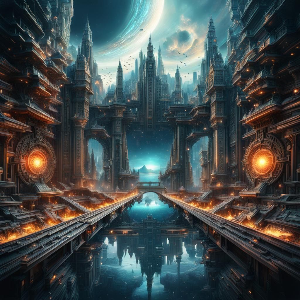 Abstract Hyperrealistic Digital Matte Painting