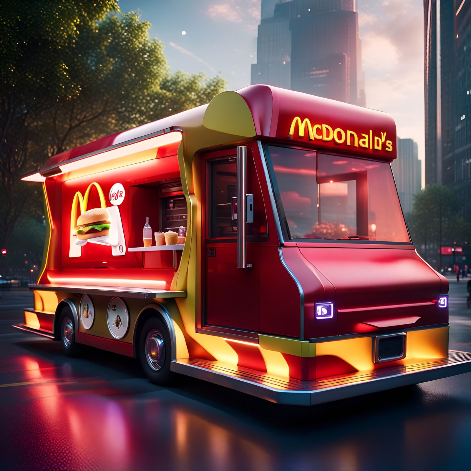 Futuristic McDonald’s on wheels 🍔