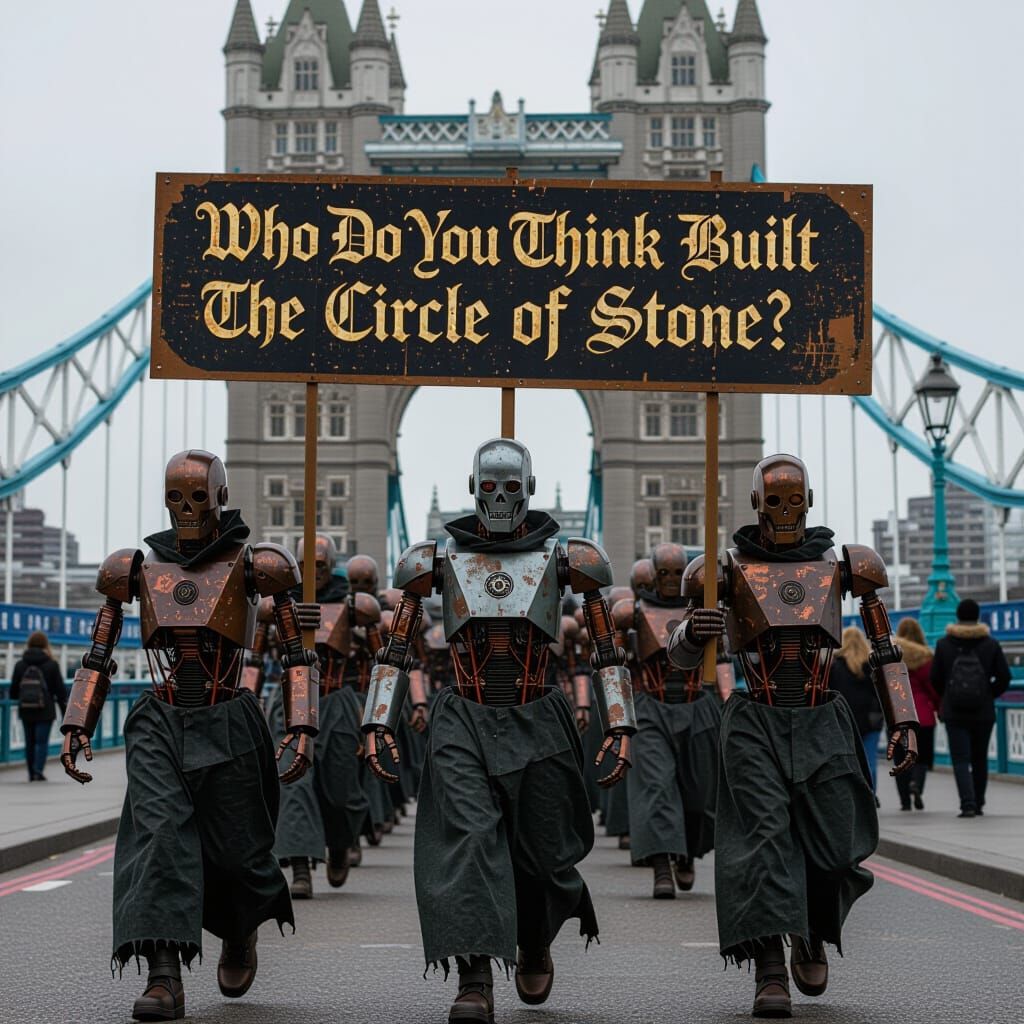 Steampunk Robots March on Tower Bridge, London