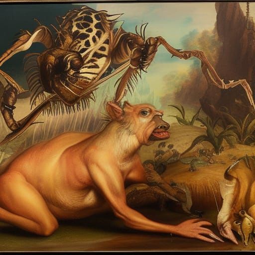 Sci-Fi Scene in Style of Frans Snyders