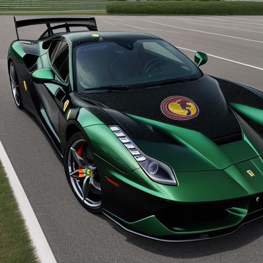 Stunning Ferrari entirely covered with traditional Celtic ta...