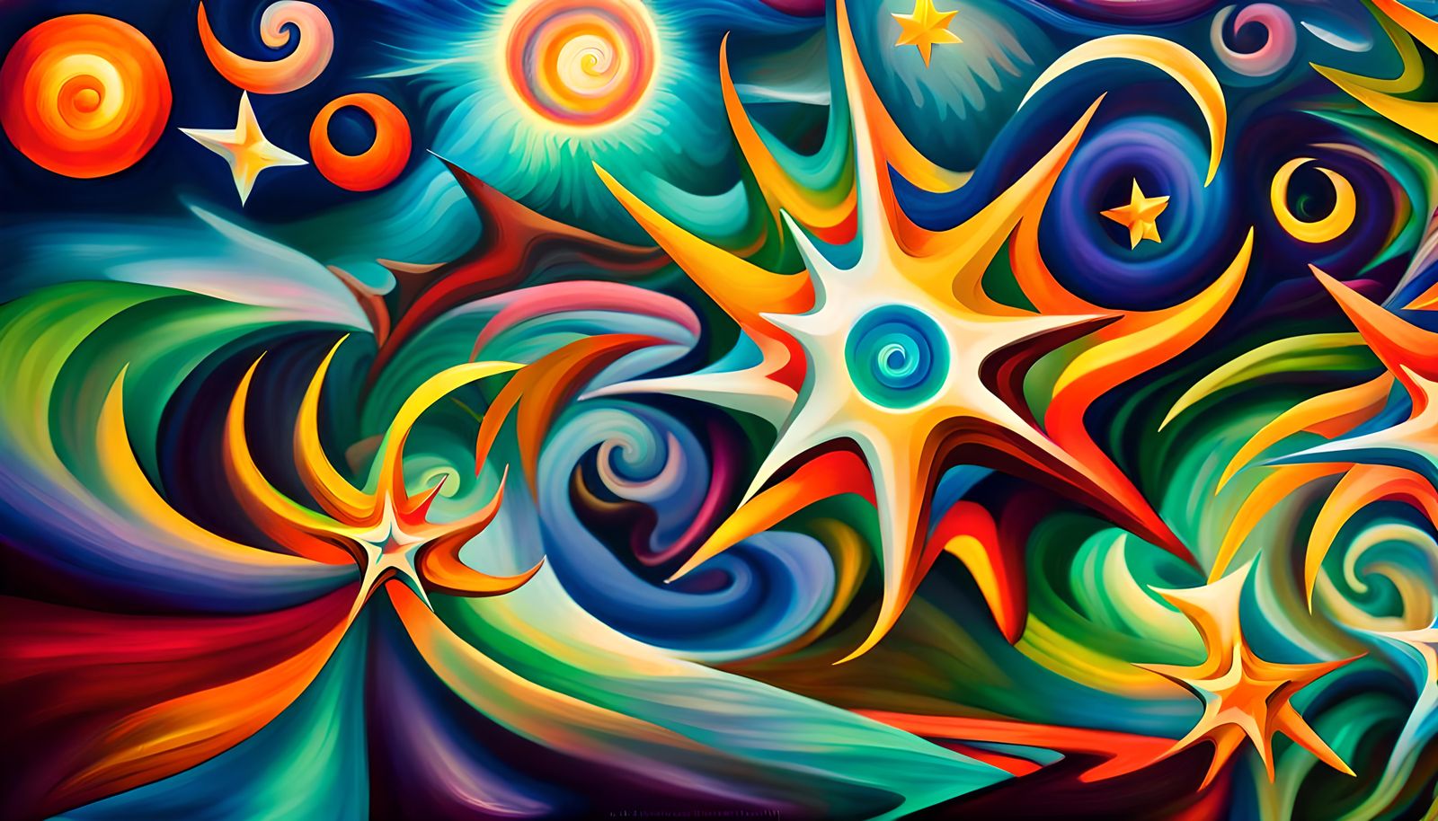 Iridescent Stars Swirling in Electromagnetic Plasma Maelstro...