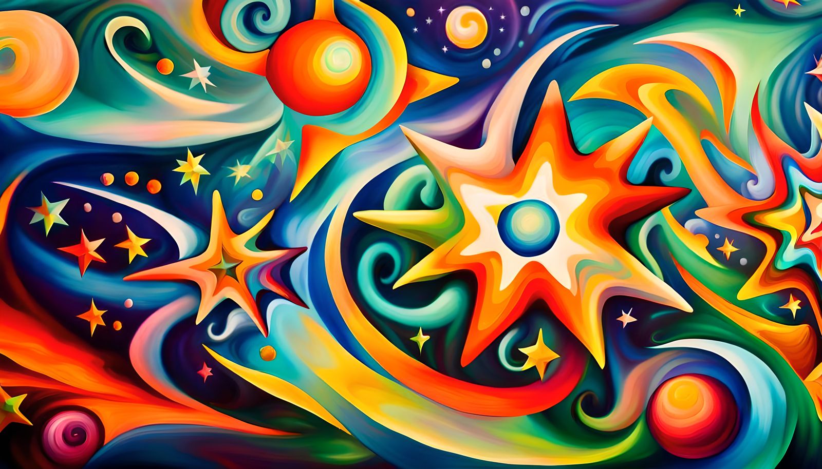 Iridescent Stars Swirling in Electro Magnetic Plasma Maelstr...