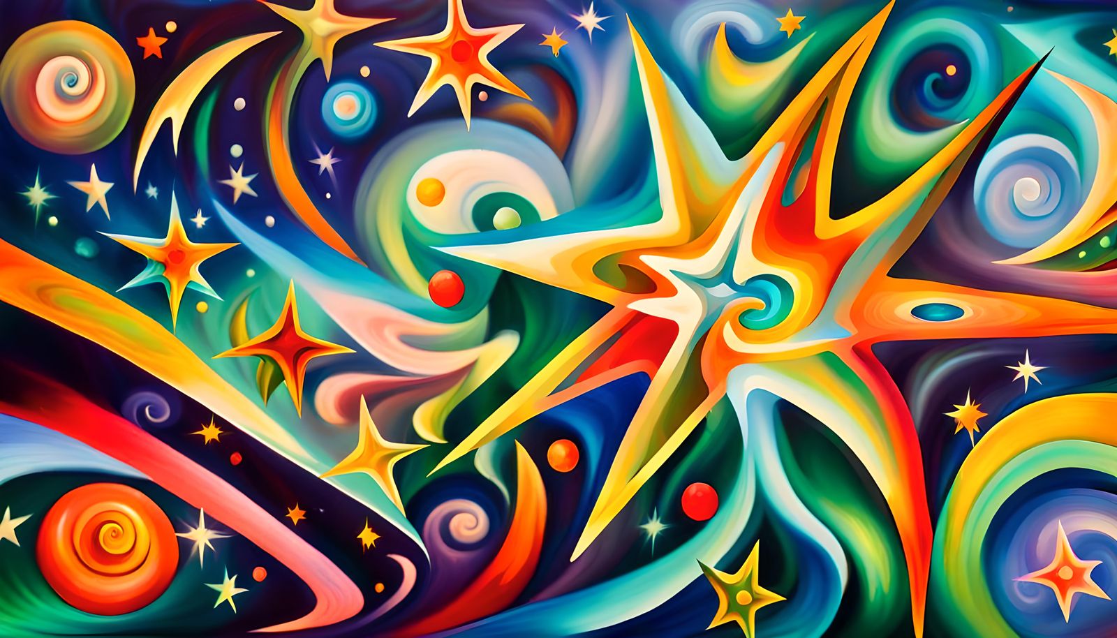 Iridescent Star Cluster in an Abstract Maelstrom