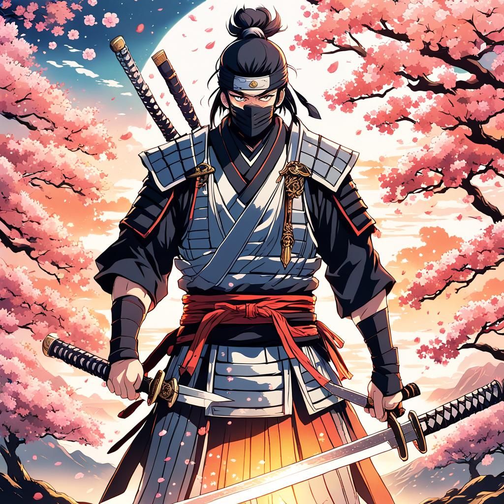 Shinobi in Heaven Realm with Cherry Blossoms