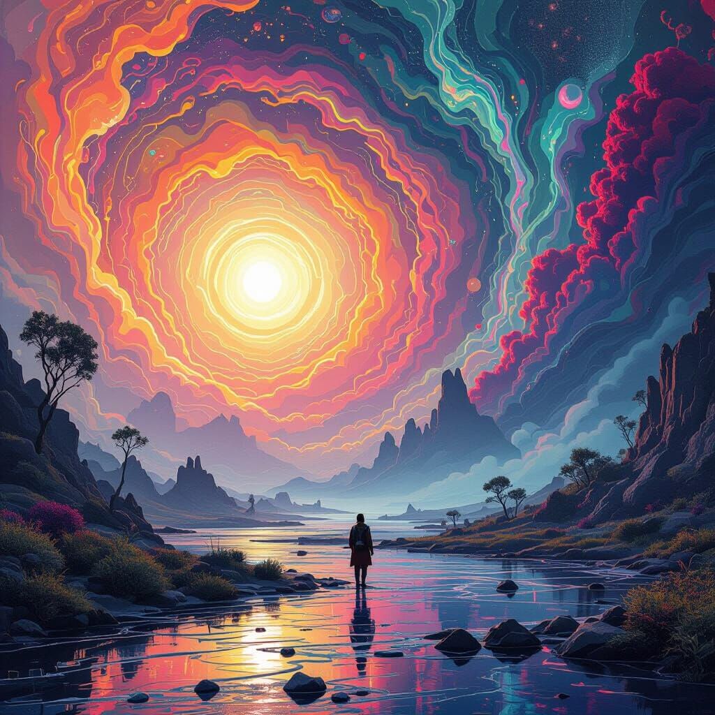 Mystical Dreamscape of Futuristic Organic Elements