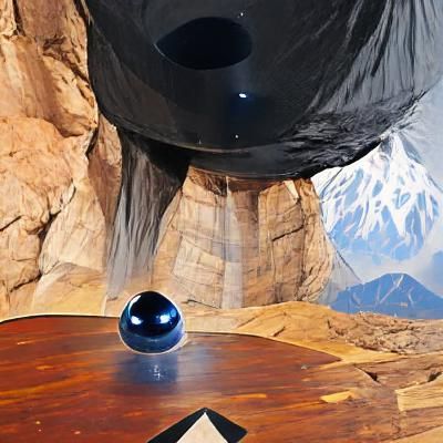 Giant Magic 8-Ball Dominates Mountain Range