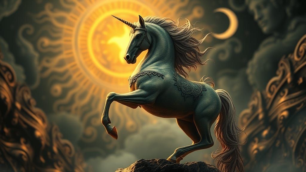 Centaur Emerges from Dreamlike Void in Magic Realism