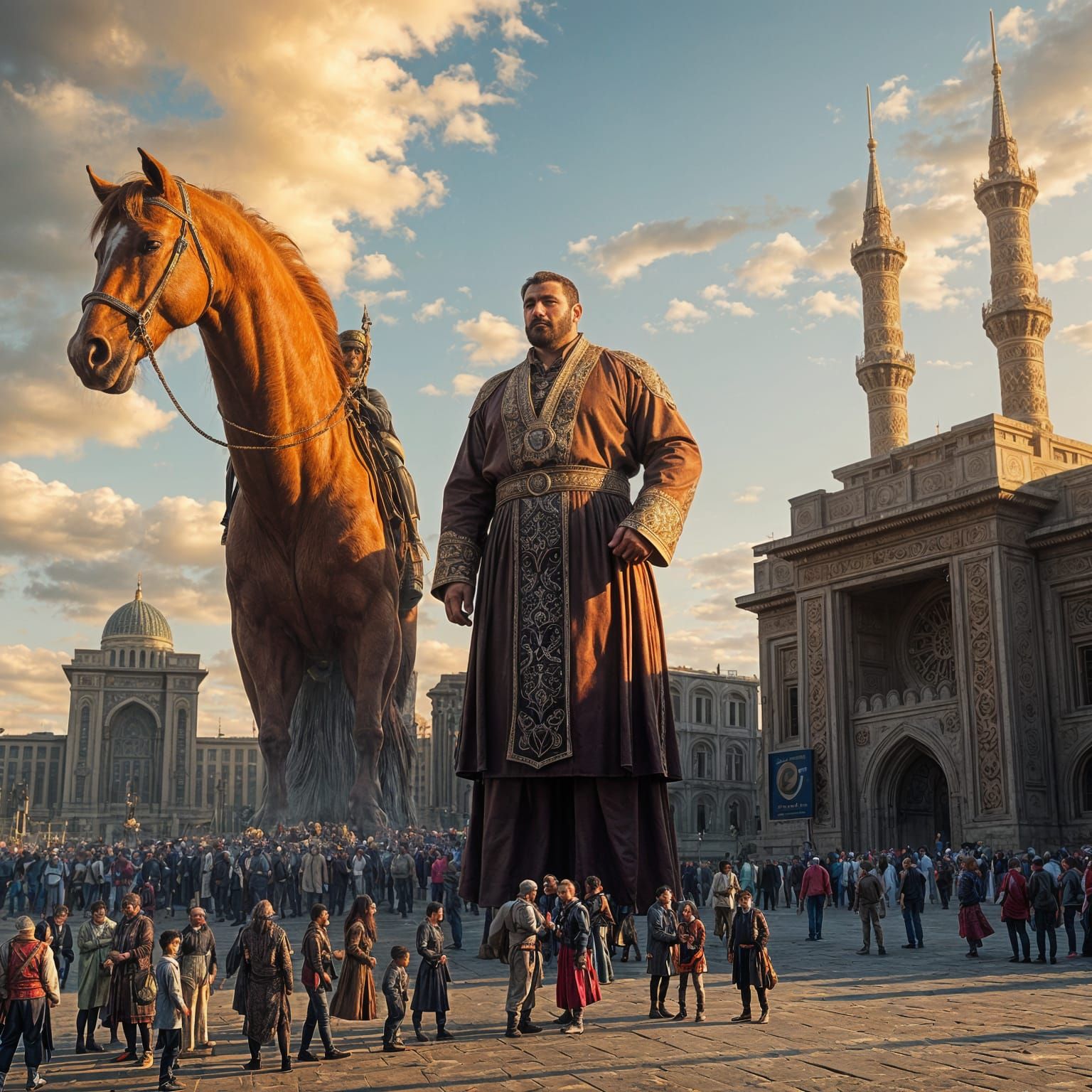 Azerbaijani Mythic Warrior Stands Tall in Baku