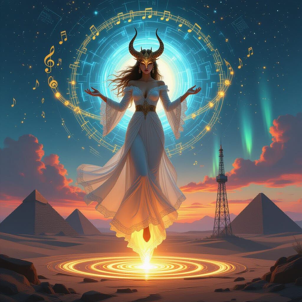 Divine Woman Above Vortex of Light