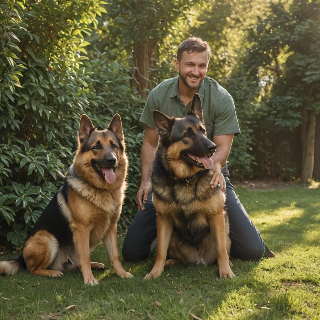 Man and Dog: A Candid Photorealistic Portrait