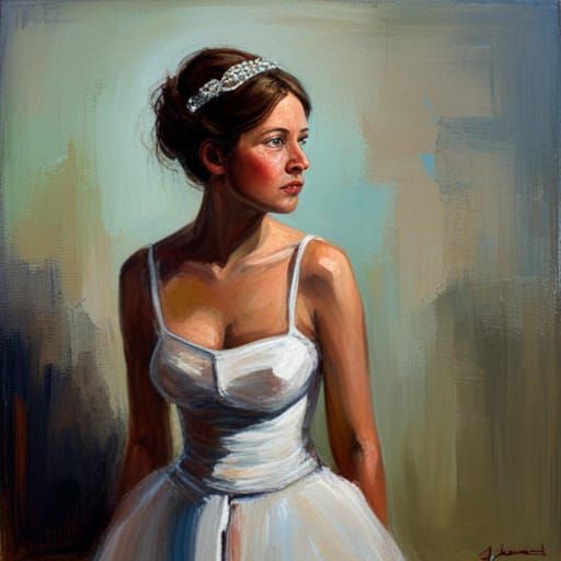 Bride Portrait in Oil Painting Style