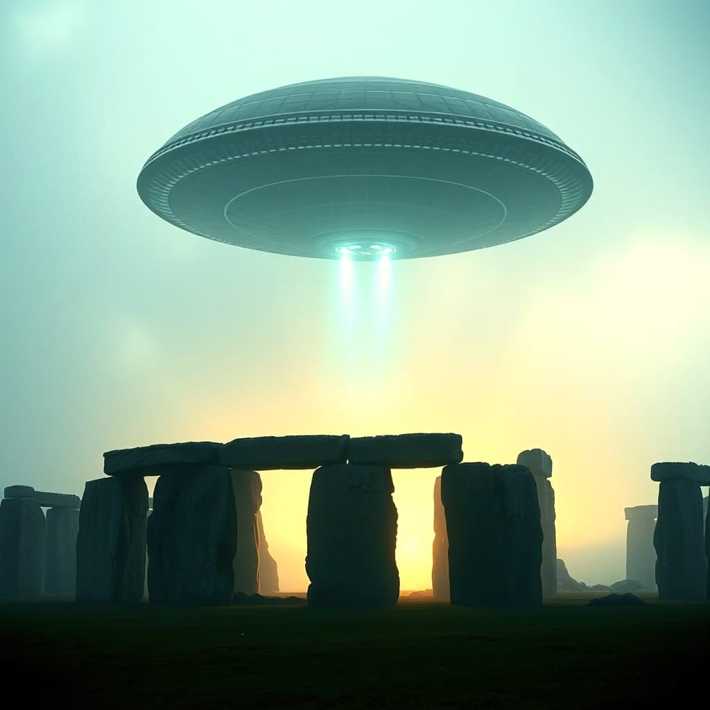 Alien Spaceship Lands at Stonehenge