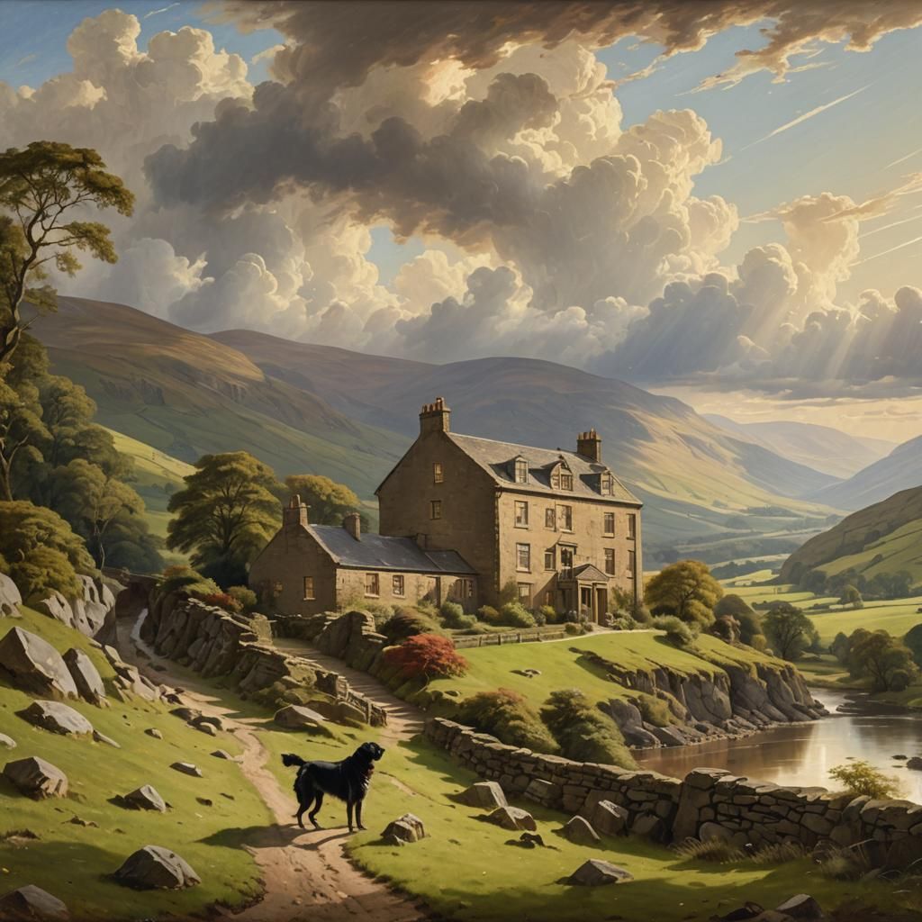 Yorkshire Dales Landscape in Hudson River School Style