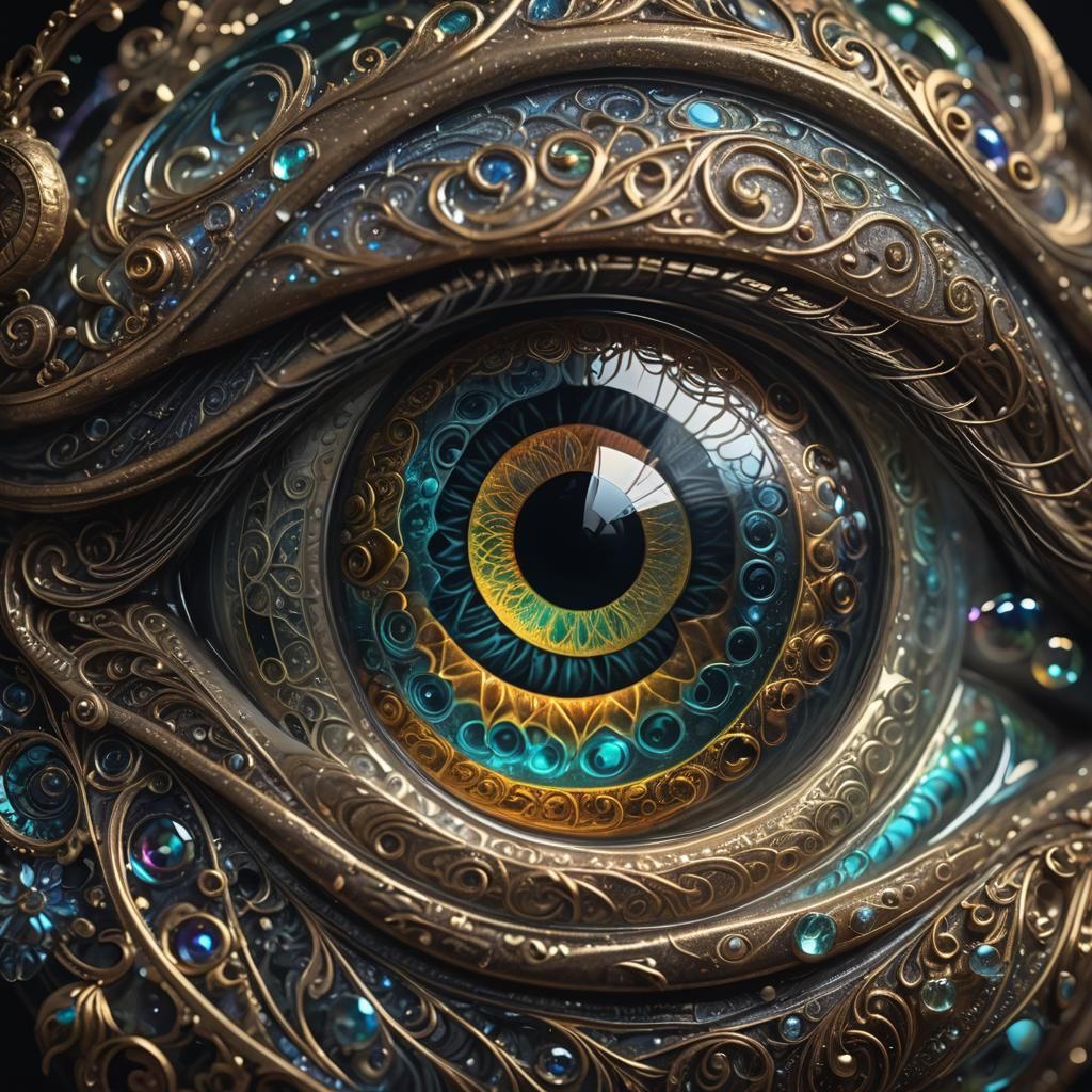 Magical Ornate Eye Glass in Hyper-Realistic Digital Art