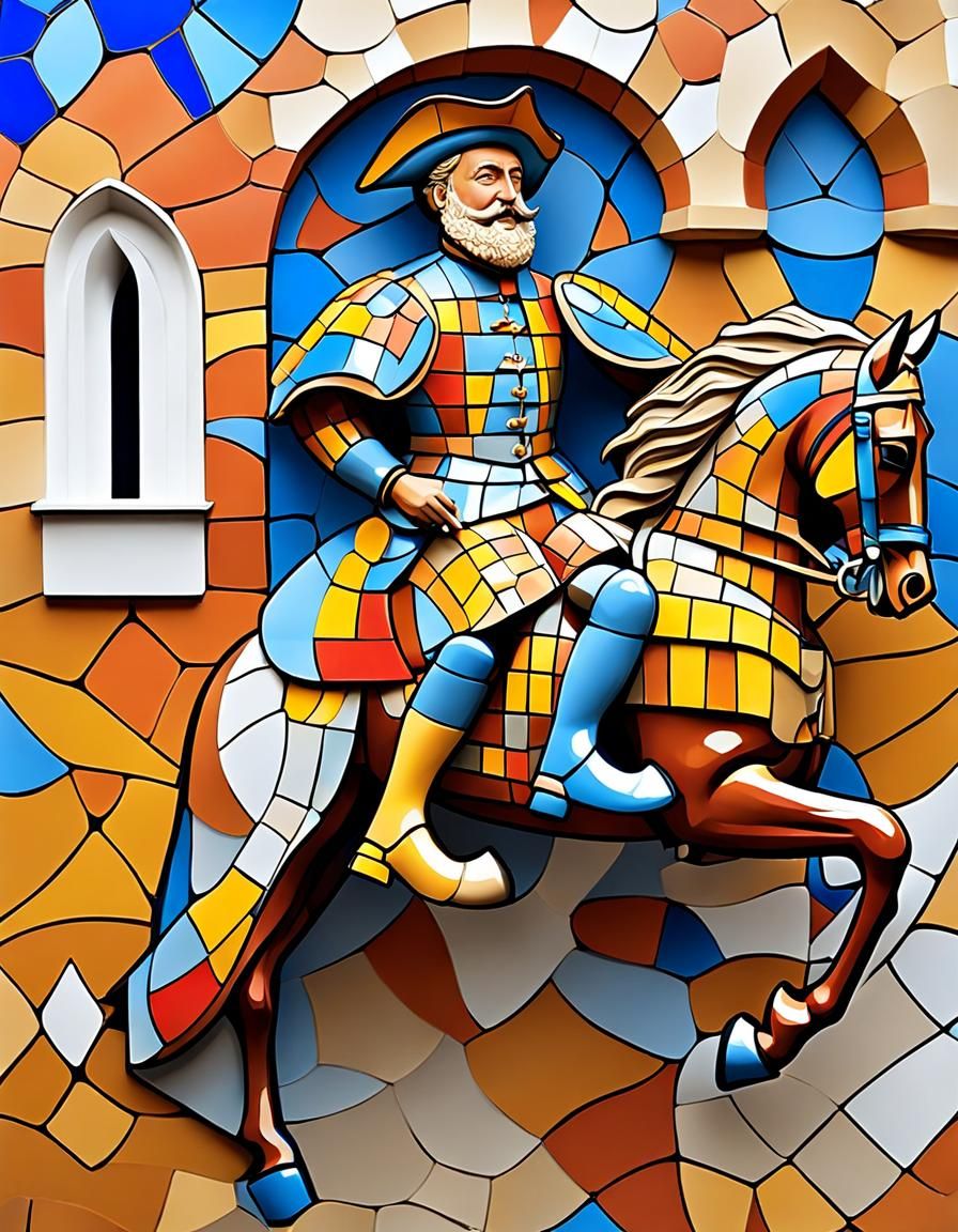 Laughing Cavalier in Gaudi Architectural Style