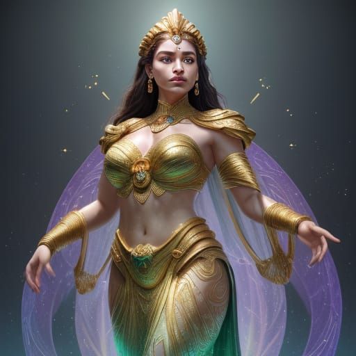 Divine Goddess Radiates Regal Authority in Stunning Portrait