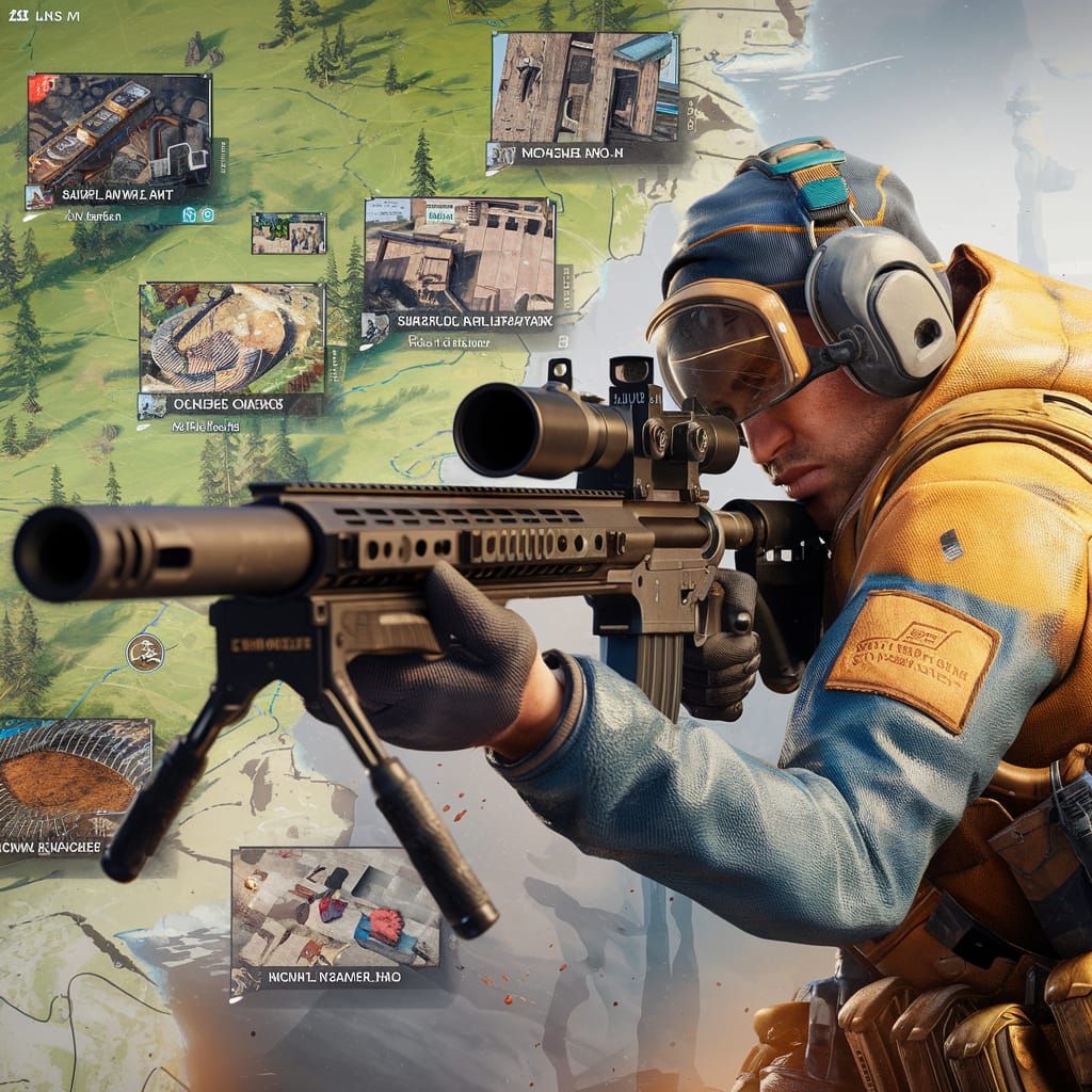 Survival Unknown Battle Royale Player with Double AWM