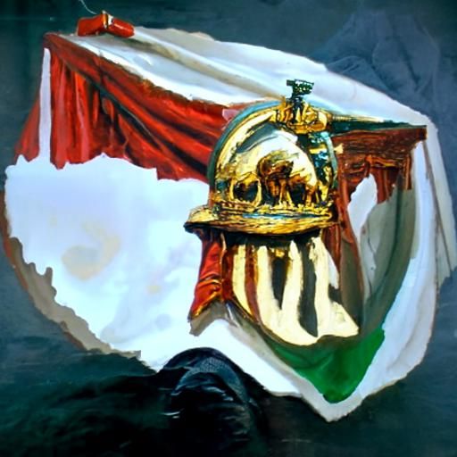 Epic Flag of a Grand Empire: Oil Painting