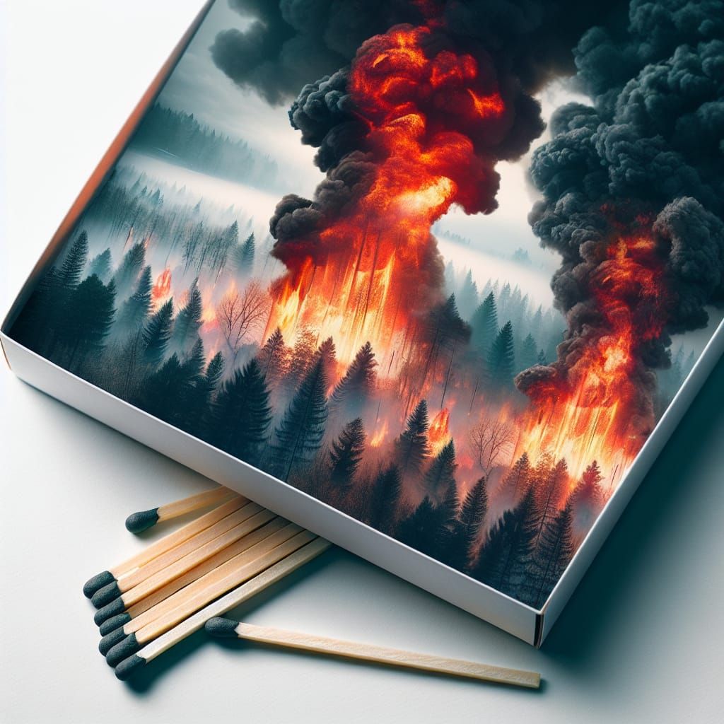 Double Exposure: Matches Ignite a Forest Fire