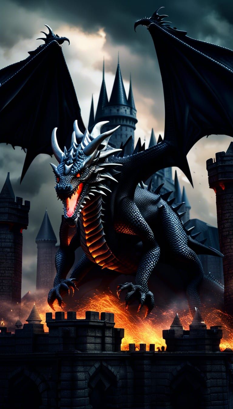 Black Dragon's Epic Castle Destruction in 3D