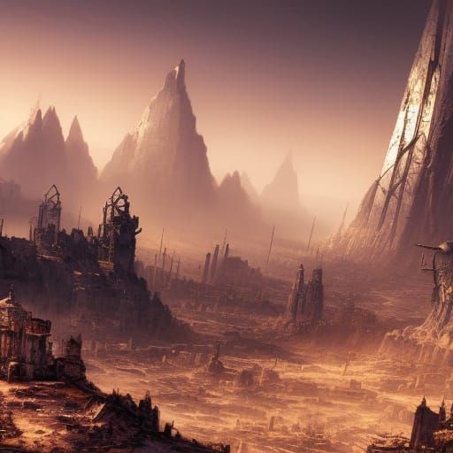 Apocalyptic Wasteland: Detailed Matte Painting