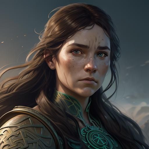Celtic Warrior Portrait in Hyperdetailed Art Style