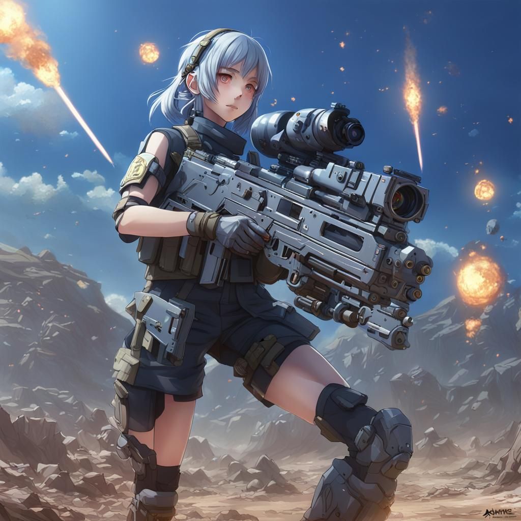 Anime Style Soldier on Eris with Launcher