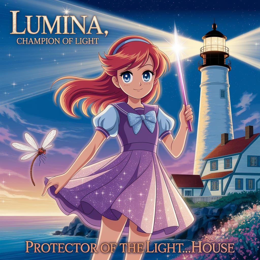 Anime Style Poster of Lumina, Champion of Light