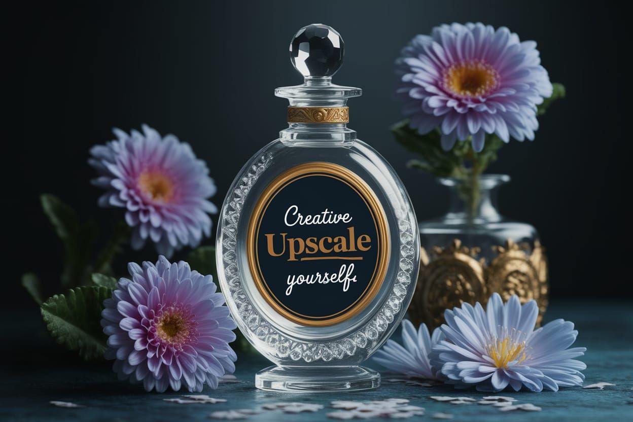 Crystal Vial with Elegant Typography