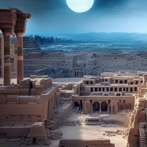 Magnificent Sunset View of Ancient Ruined Cities