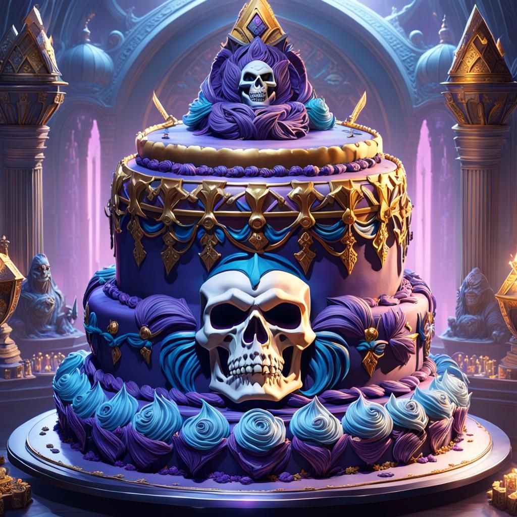 Skeletor themed cake