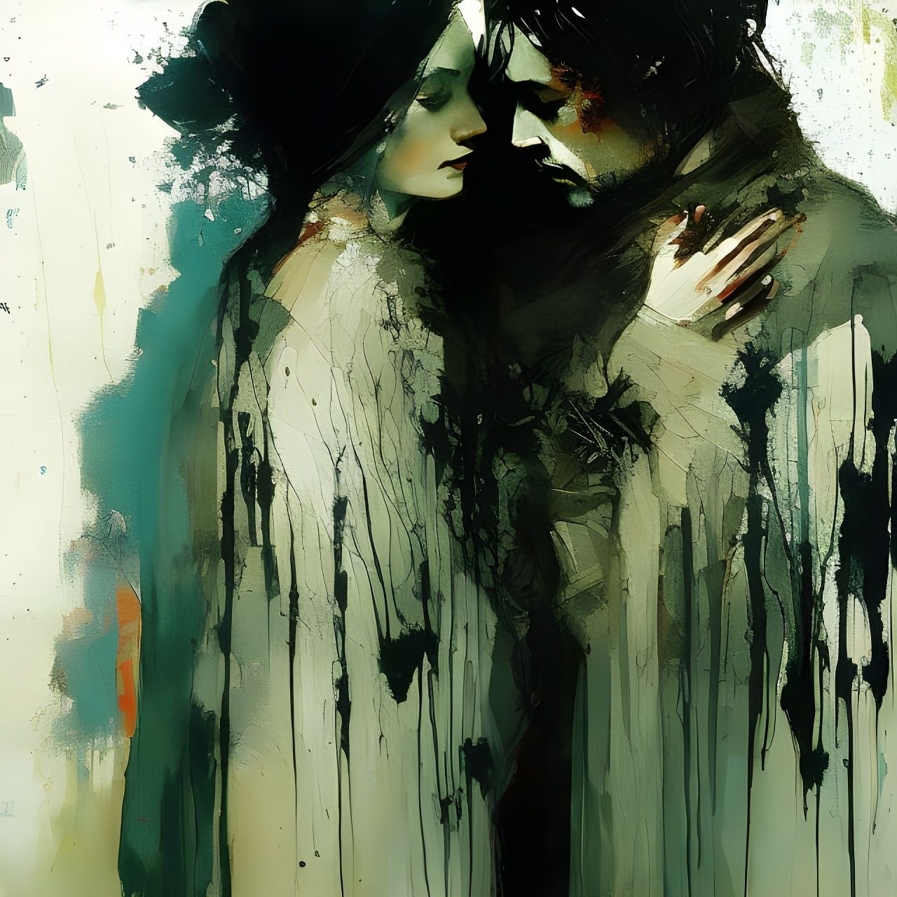 Ghosts Embrace: Sinister Fine Art Painting
