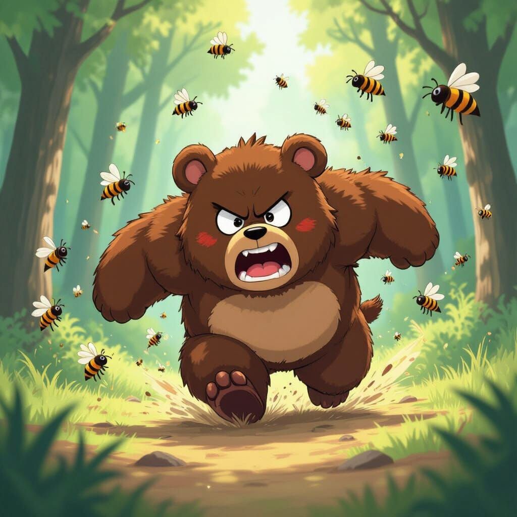 Bruno's Desperate Escape: Manga-Style Bee Swarm