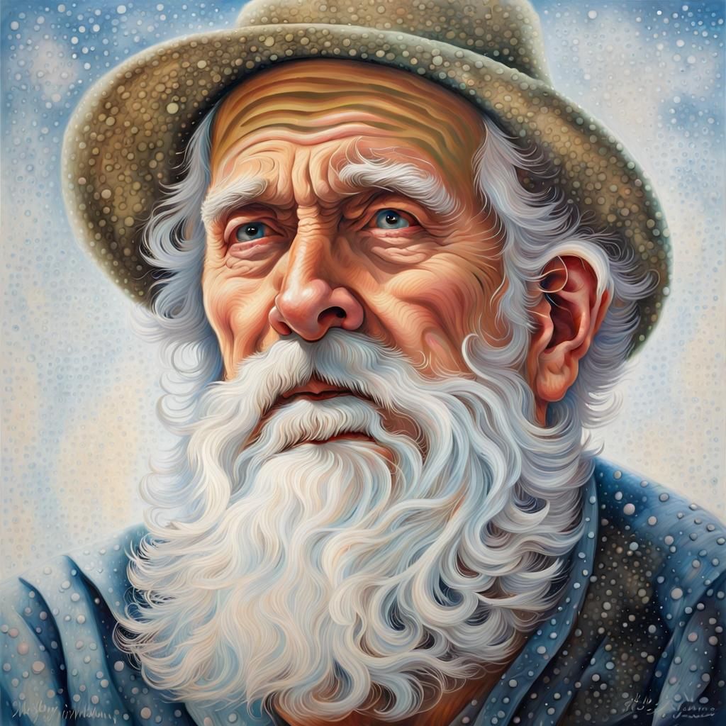 Optical Illusion: Old Man in Wispy Clouds