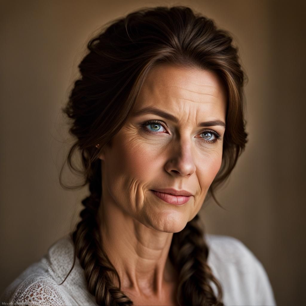 Beautiful Woman Portrait with Bokeh and Studio Lighting