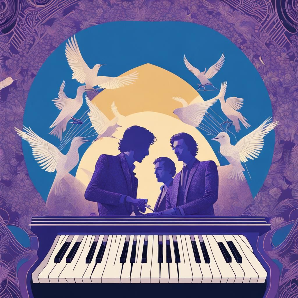 Maximalist 1970s Rockstars in Electric Blue Art Deco