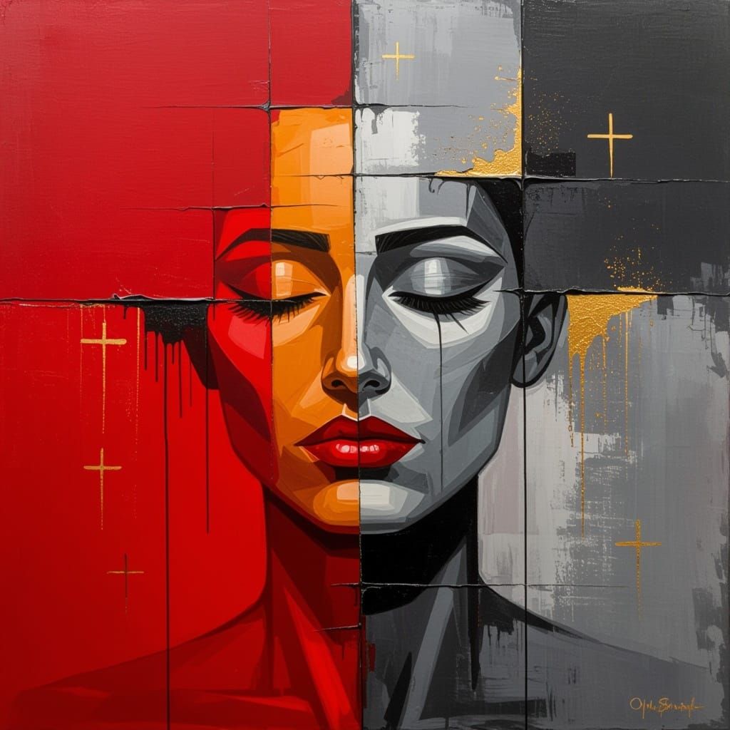 Abstract Expressionist Painting of Unlearned Shame