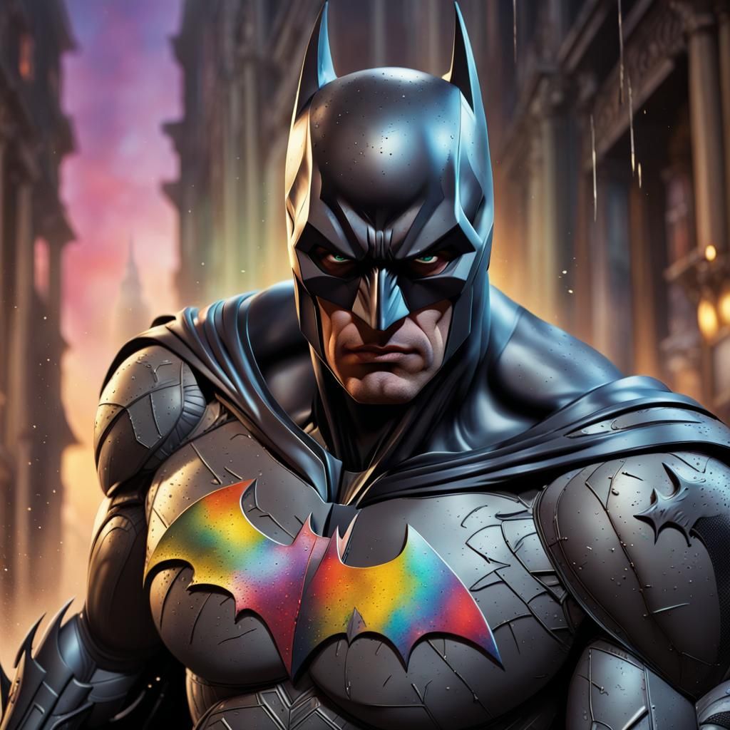 Batman in Gotham: Hyperrealistic Splash Art